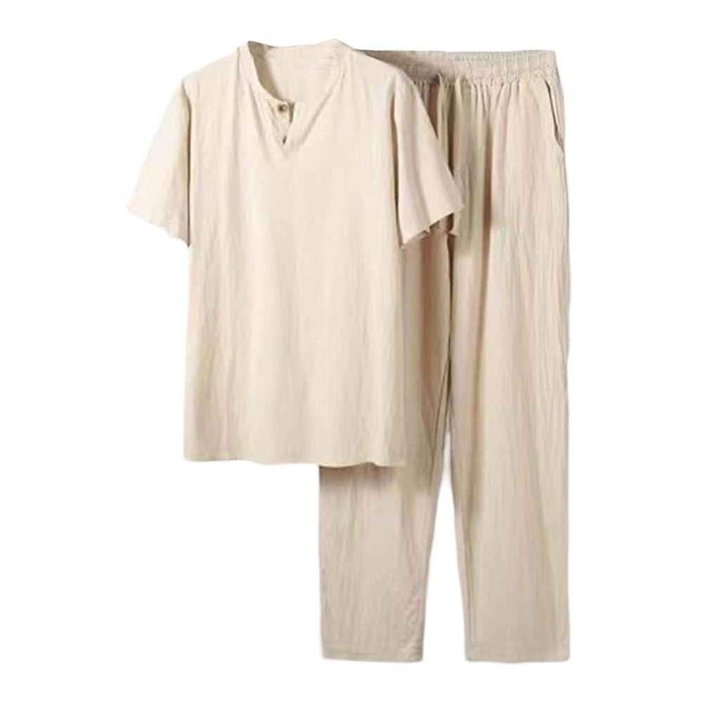 Amazon.com: Men's Linen Blend Activewear Set Big And Tall